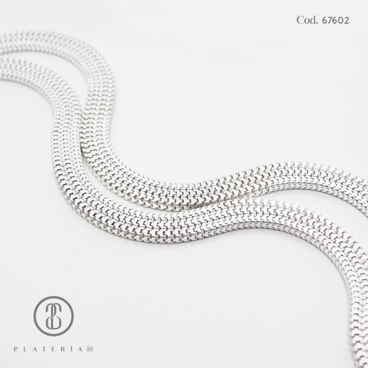 GARGANTILLA PLANA 45CM PLATA.925
