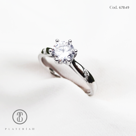 ANILLO RODINADO COMPROMISO PLATA.925