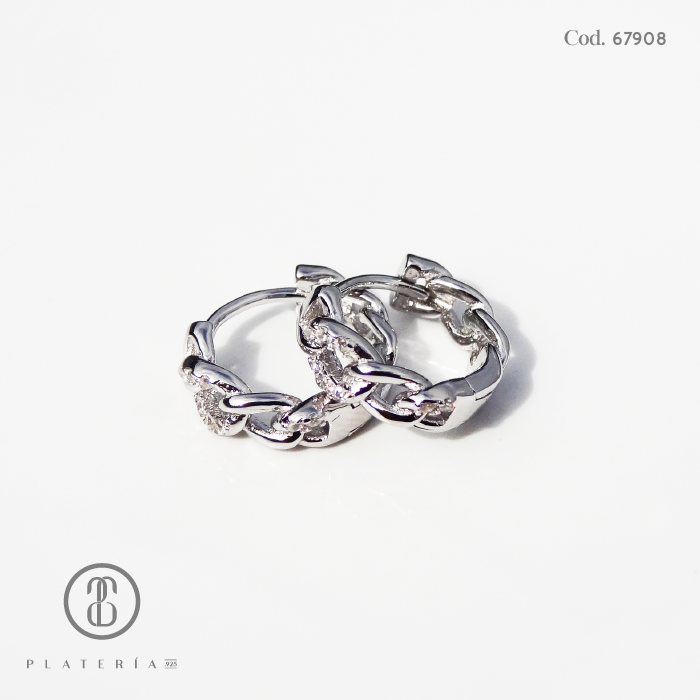 HUGGIE RODINADO CHAIN 12MM PLATA.925