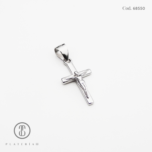 DIJE RODINADO CRUCIFIJO PLATA.925