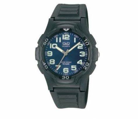 68942 RELOJ QQ HULE NEGRO FONDO AZUL