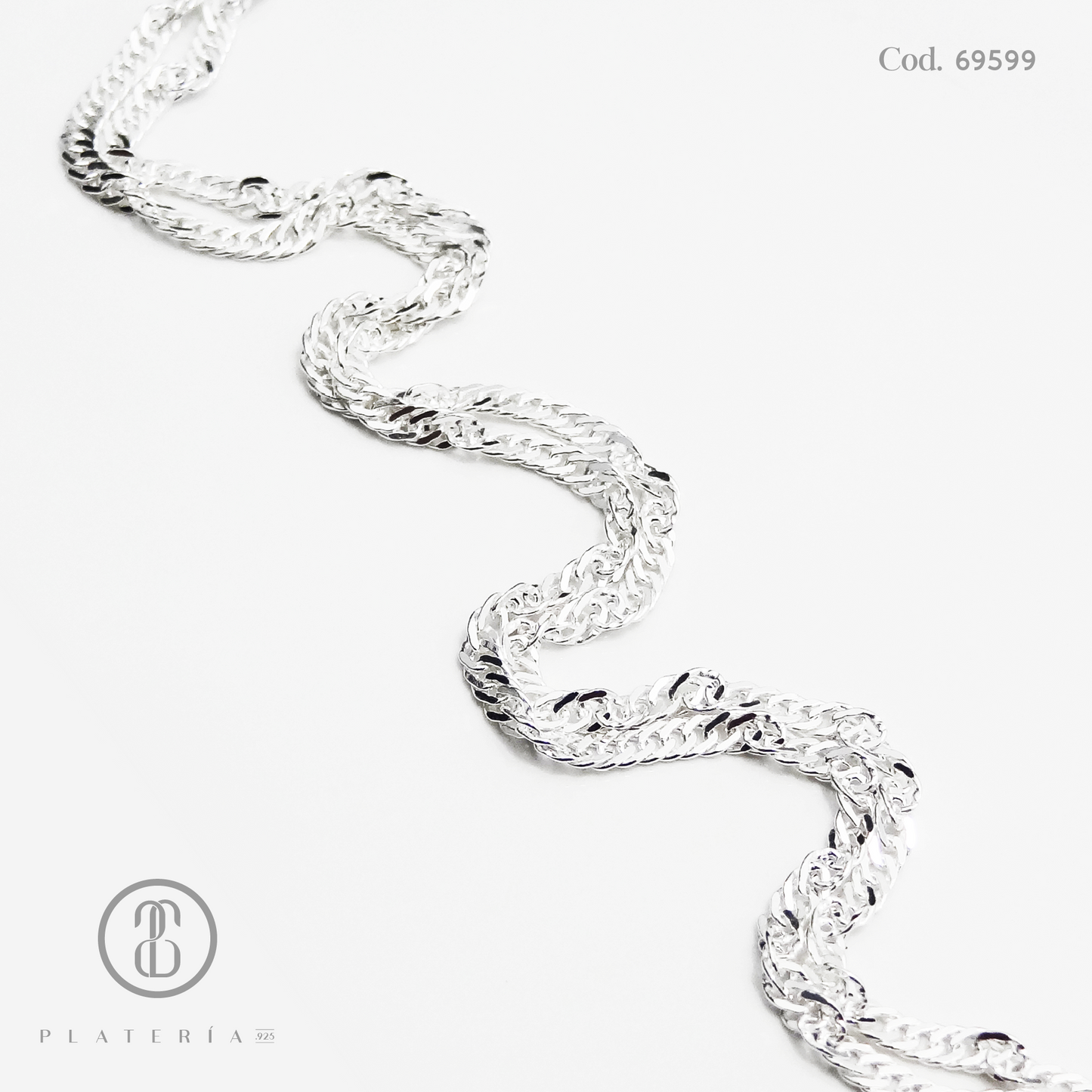 CADENA SINGAPUR 50CM PLATA.925