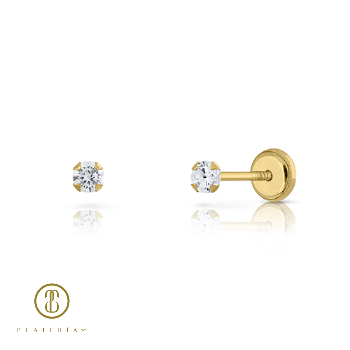 699369 ARETE CHISPA 4MM ORO 10K