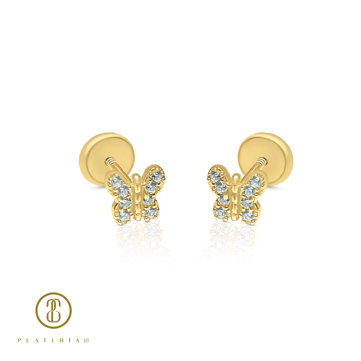 69940 ARETE MARIPOSA ZIRCON ORO 10K