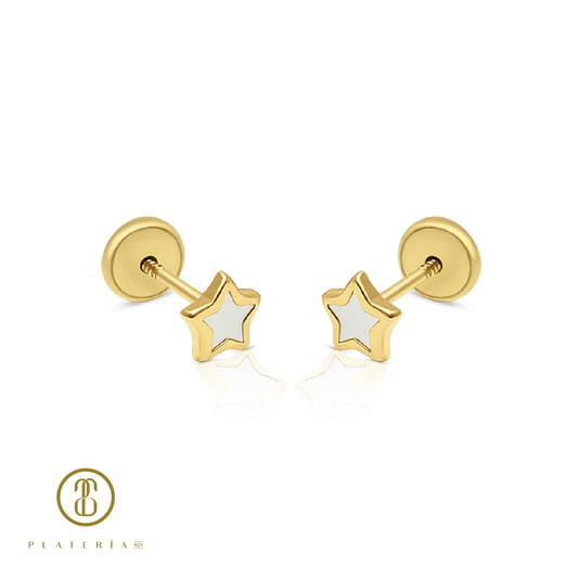 69961 ARETE ESTRELLA NACAR ORO 10K