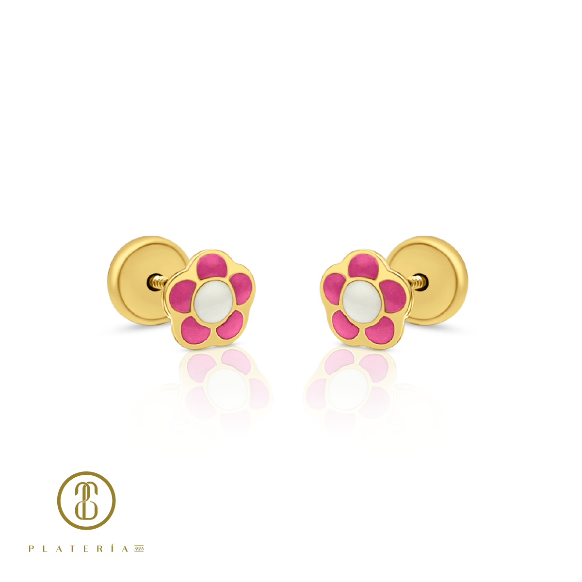 69967 ARETE FLOR ROSA ORO 10K
