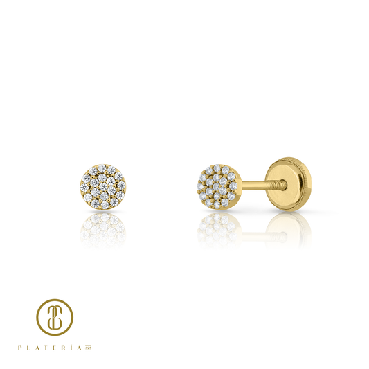 69990 ARETE CIRCULO PAVE ORO 10K