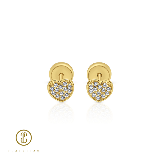 69994 ARETE CORAZON PAVE ORO 10K