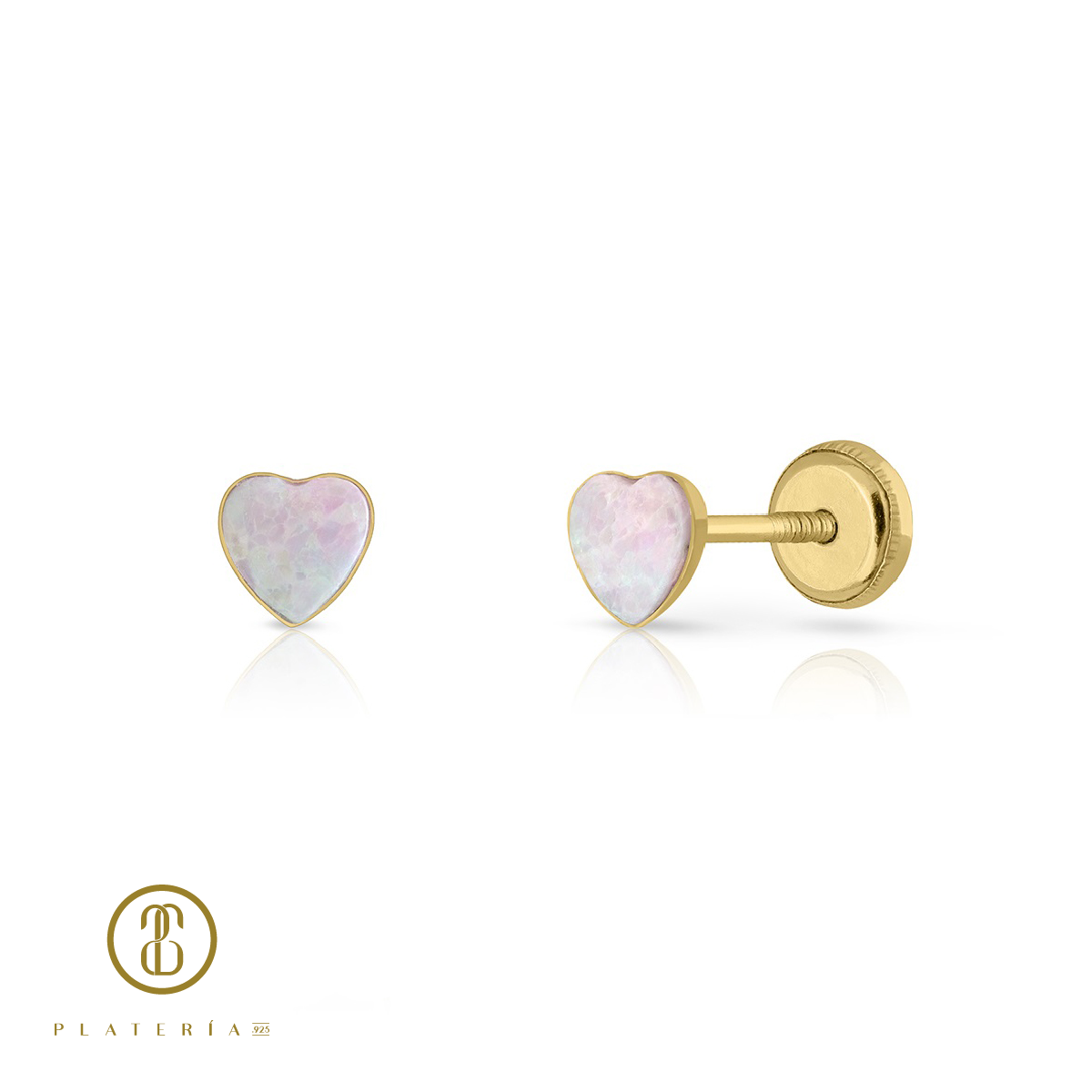 70003 ARETE CORAZON OPALO ROSA ORO 10K