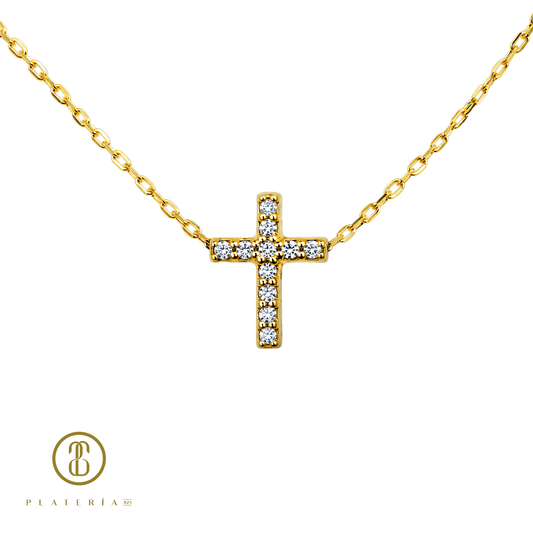 70017 GARGANTILLA ZIRCON BISELADO ORO 10K