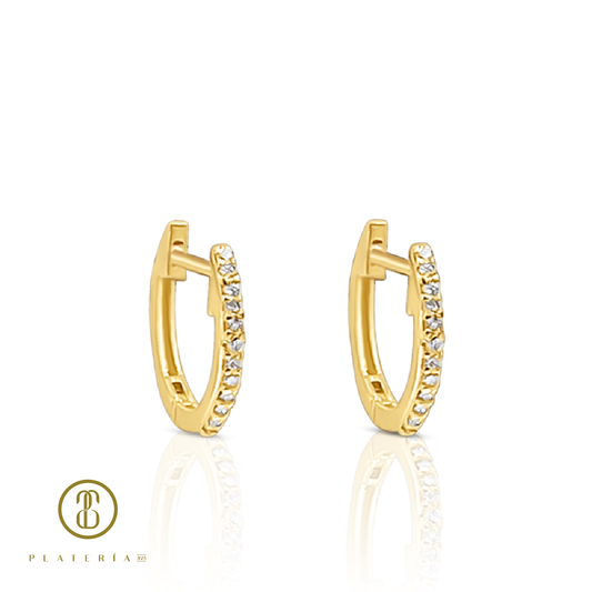 70025 HUGGIE ZIRCON ORO 10K
