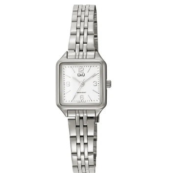 70050 RELOJ QQ CUADRADO METAL PLATEADO