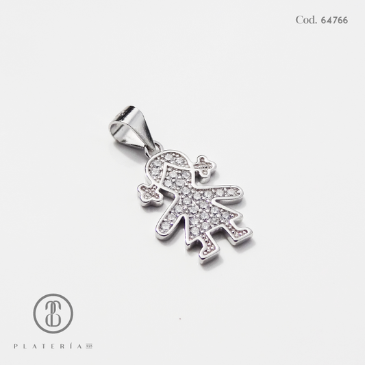 JUEGO RODINADO NIÑA PAVE PLATA.925