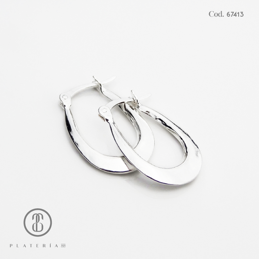 ARGOLLA OVALADA 14MM PLATA.925