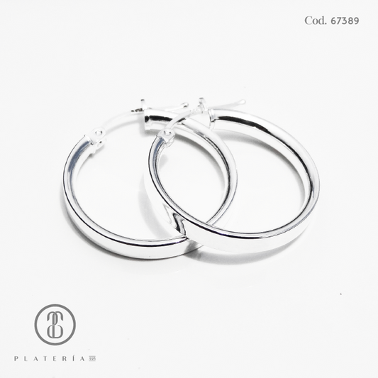 ARGOLLA LISA 23MM PLATA.925