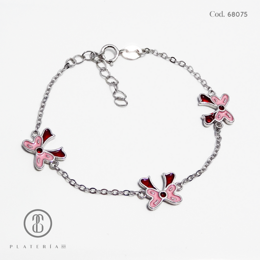 PULSERA RODINADA NIÑA LAZO 14*3CM PLATA.925