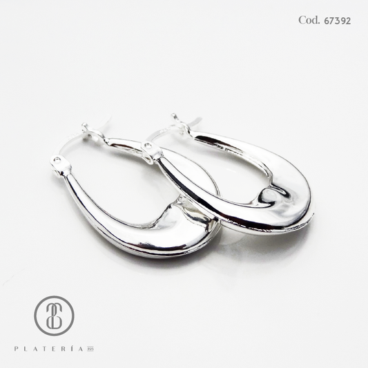 ARGOLLA OVALADA LISA 15MM PLATA.925