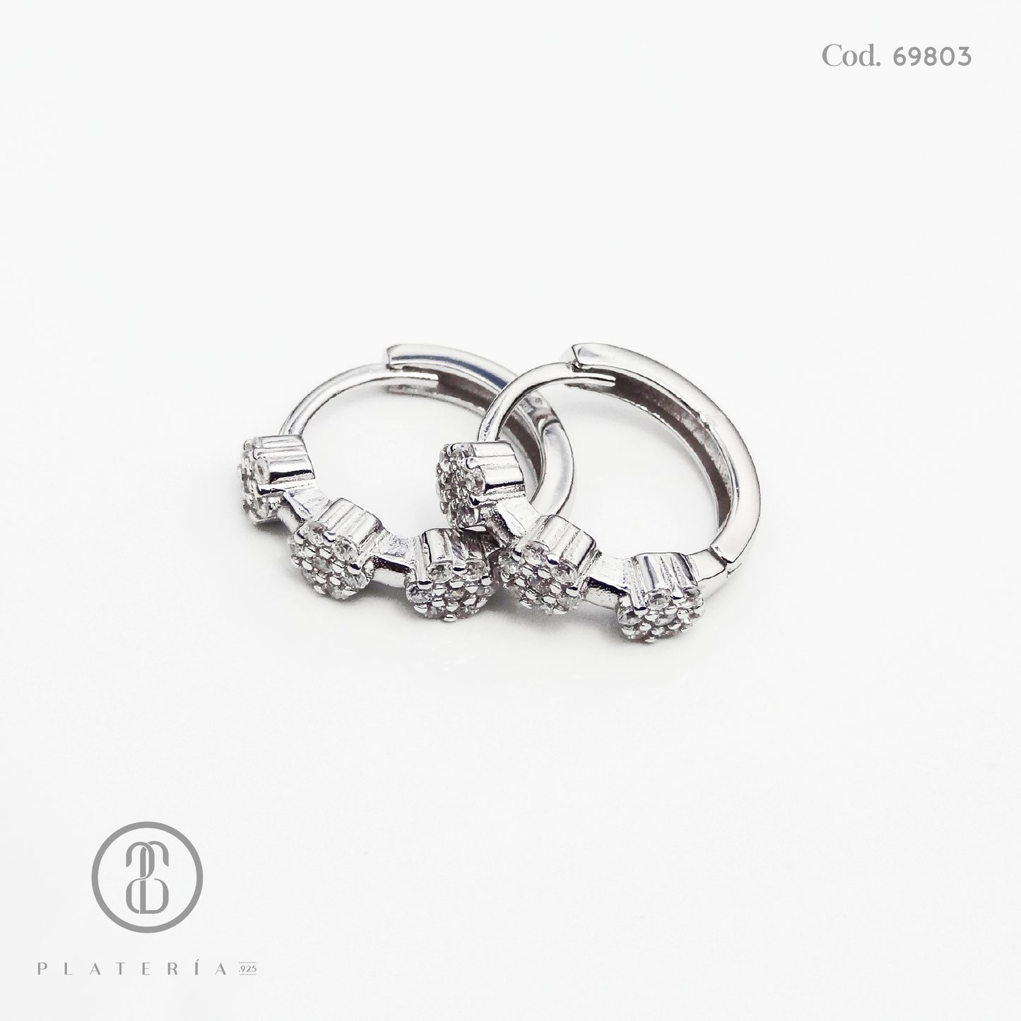 HUGGIE RODINADO FLORES PLATA.925
