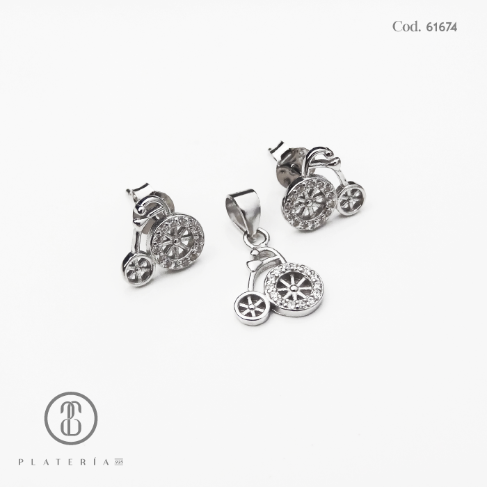 JUEGO RODINADO TRICICLO PLATA.925