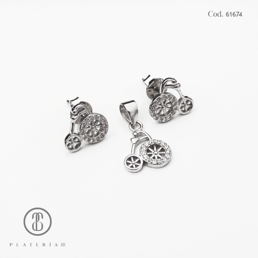 JUEGO RODINADO TRICICLO PLATA.925