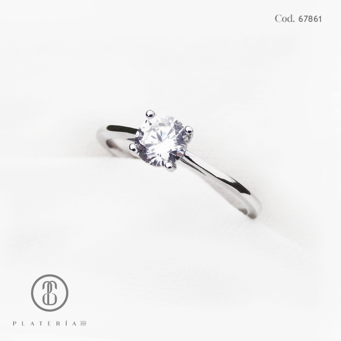 ANILLO RODINADO COMPROMISO PLATA.925