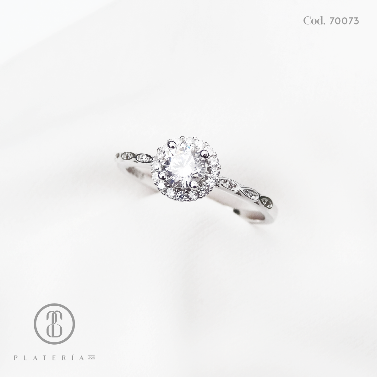 ANILLO RODINADO COMPROMISO ZIRCON PLATA.925
