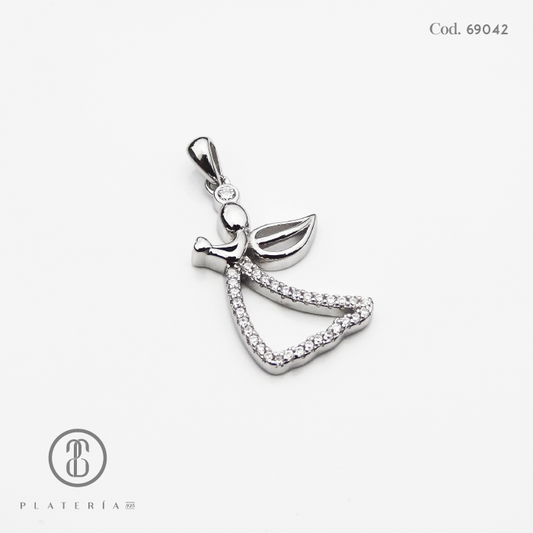 DIJE RODINADO ANGEL PLATA.925