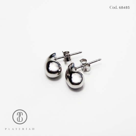 ARETE RODINADO GOTA 12MM PLATA.925
