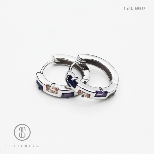 HUGGIE RODINADO BAGUETTE COLORES PLATA.925