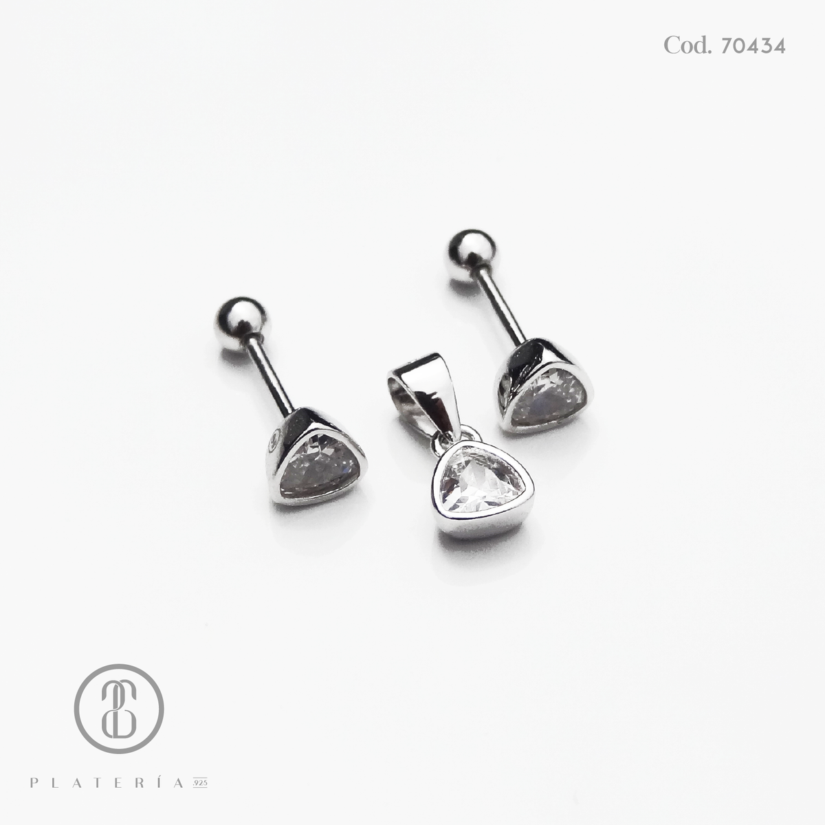 JUEGO RODINADO ZIRCON PLATA.925