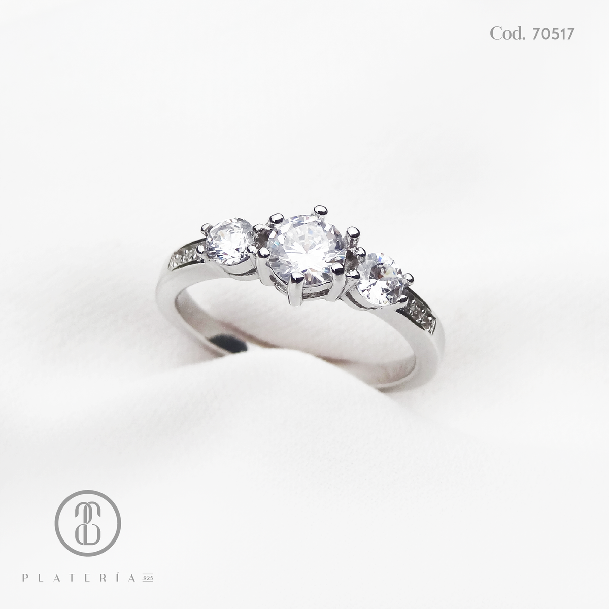 ANILLO RODINADO PROMESA ZIRCON PLATA.925