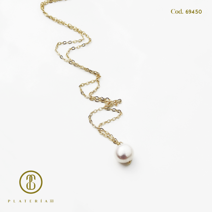 GARGANTILLA DORADA BAÑO 14K 40*5CM 6MM PLATA.925