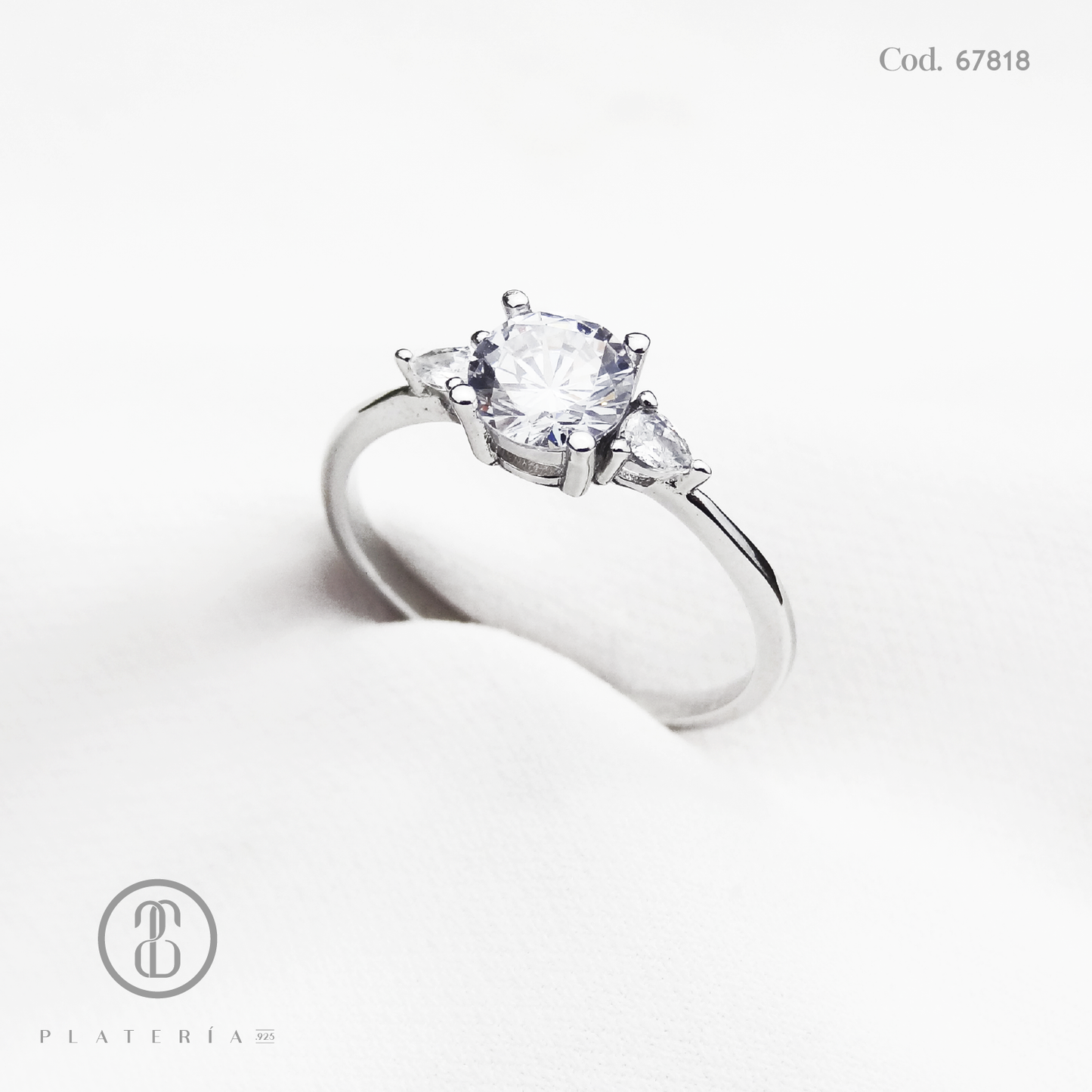 ANILLO RODINADO COMPROMISO PLATA.925