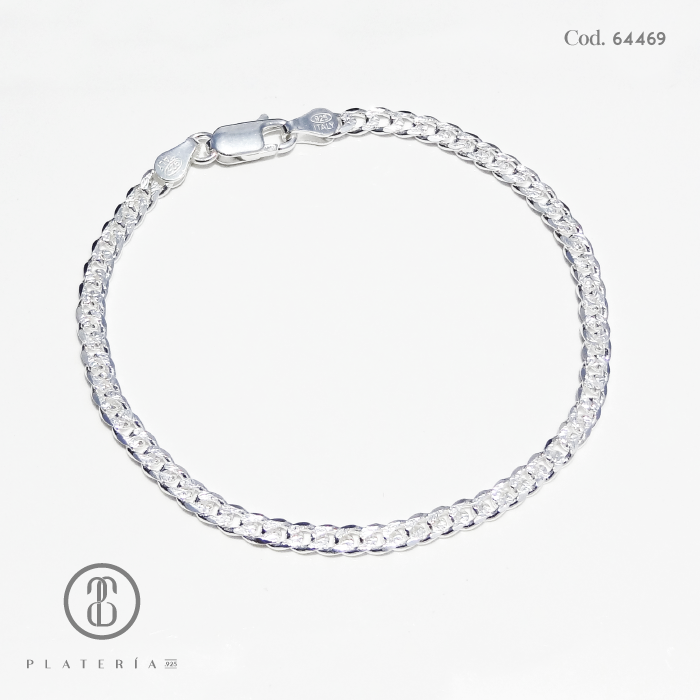 PULSERA MARTILLADA 20CM PLATA.925