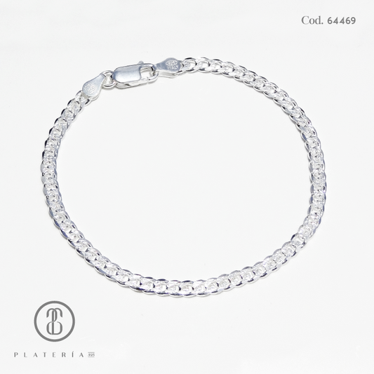 PULSERA MARTILLADA 20CM PLATA.925