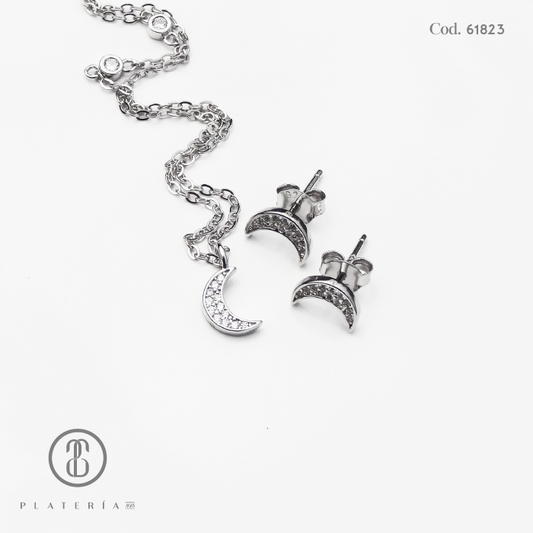 JUEGO RODINADO LUNA PLATA.925