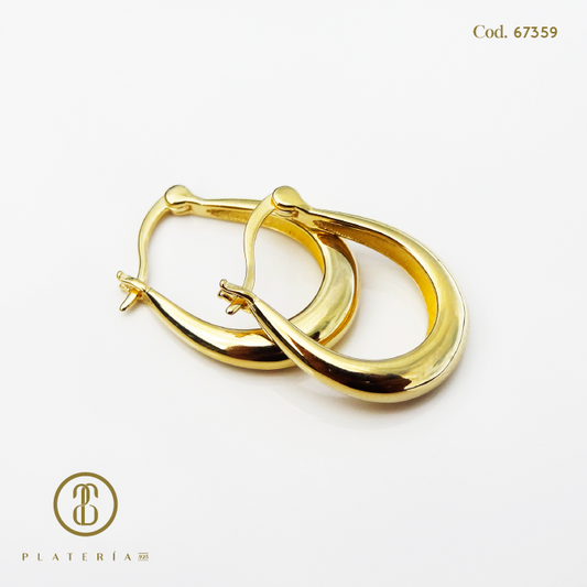 ARGOLLA 20MM DORADO BAÑO 14K PLATA.925