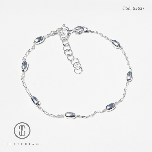 PULSERA BOLITAS 17*2CM PLATA.925