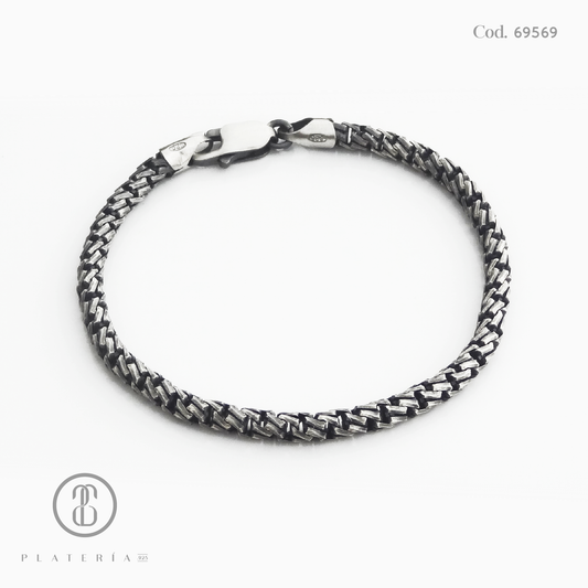 PULSERA OXIDADO 21CM PLATA.925