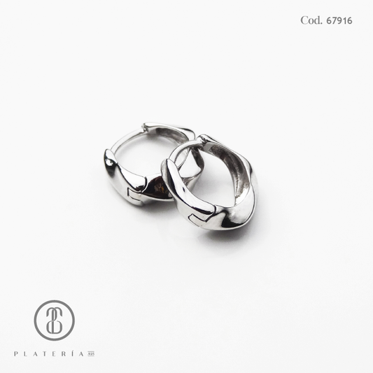 HUGGIE RODINADO 10MM PLATA.925
