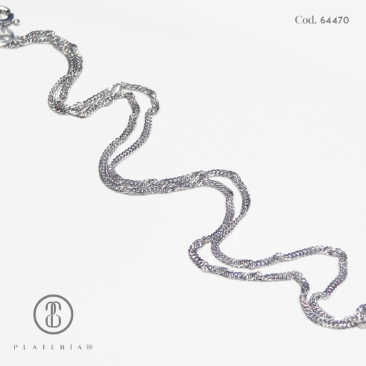 CADENA RODINADA 45CM PLATA.925