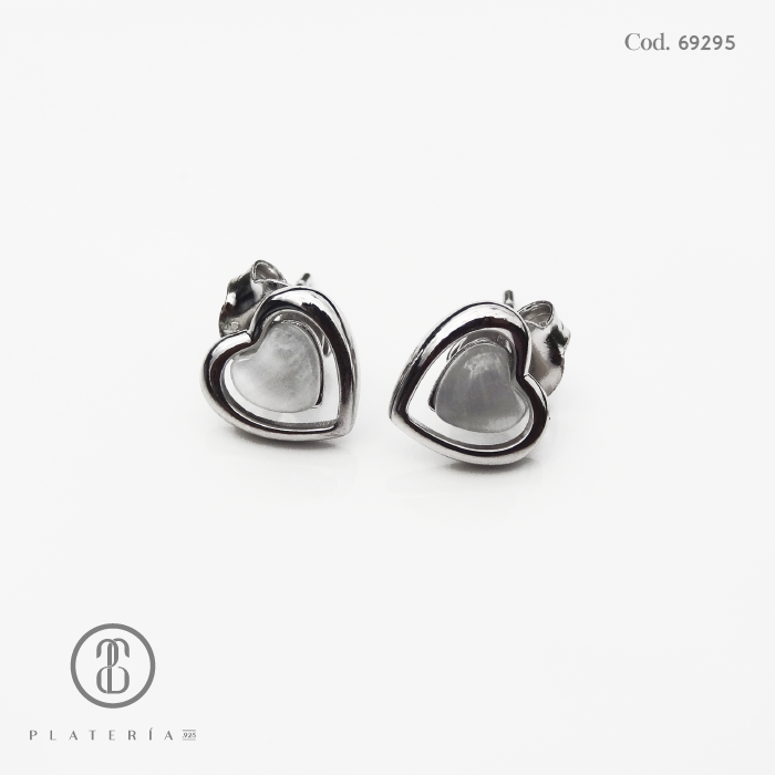 ARETE RODINADO CORAZON PLATA.925