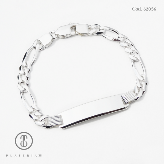 PULSERA CON PLACA 19CM PLATA.925