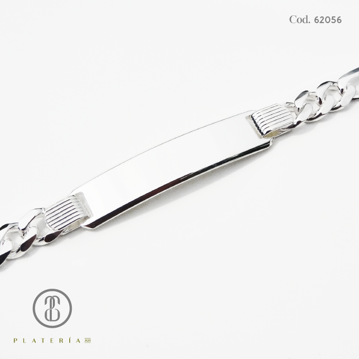 PULSERA CON PLACA 19CM PLATA.925