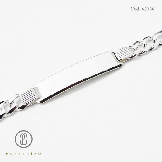 PULSERA CON PLACA 19CM PLATA.925