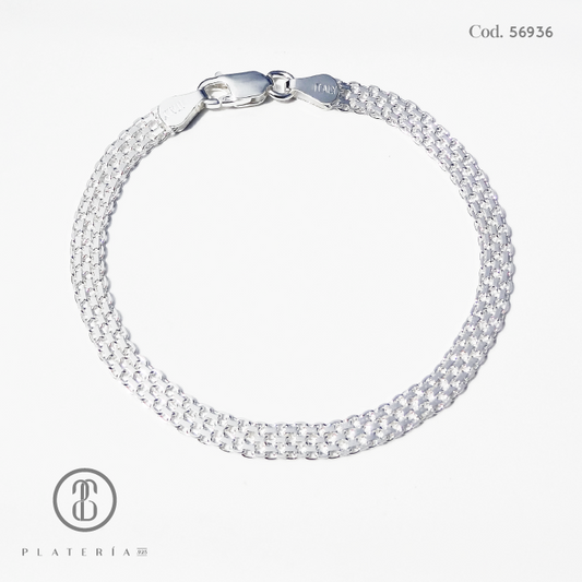 PULSERA BISMARK 19CM PLATA.925