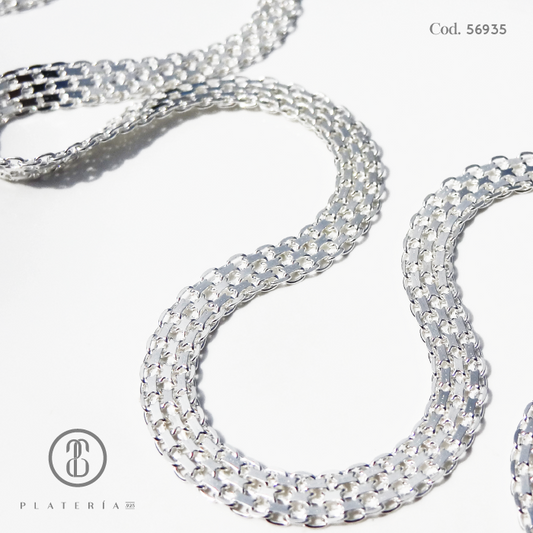 CADENA BISMARK 45CM PLATA.925