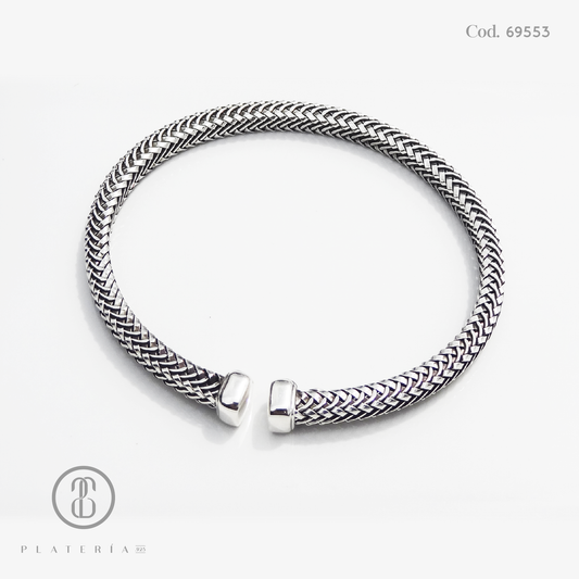 ARO ABIERTO PARA CABALLERO OXIDADO PLATA.925