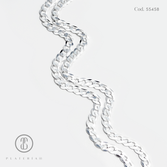 CADENA MARTILLADA 60CM PLATA.925