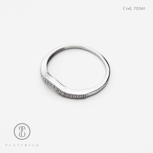 ANILLO RODINADO COMPROMISO DUO ZIRCON PLATA.925